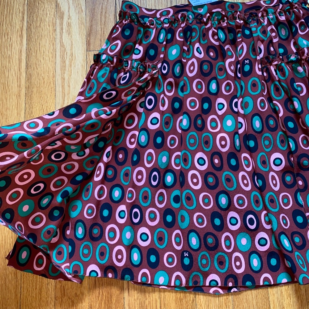 Missoni Silk Skirt Logo Scarf Print 42 Y2K Vintage XS Silk Chiffon Coquette New - Picture 12 of 16